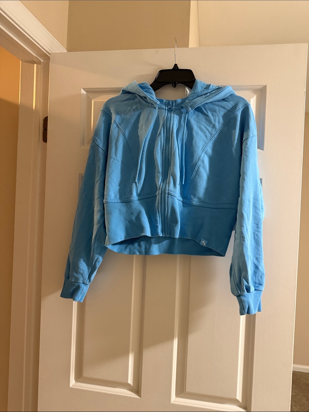 JoyLab Light Blue Cropped Zip Hoodie